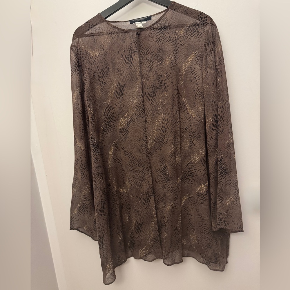 Simple Animal Print Luxury Marina Rinaldi Cover Up Flowy Cut One size fits all